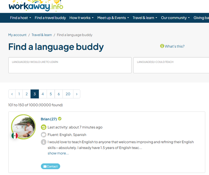 nauka języków przez workaway